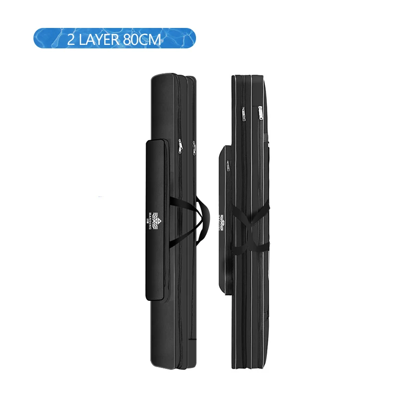 2 Layer 80cm Утолщенная уличная 2/3 слойная сумка для рыбалки, водонепроницаемая сумка для рыболовных снастей, сумка для удочки, сумки для хранения, для ловли карпа, XA140G - Цвет: 2 Layer 80cm