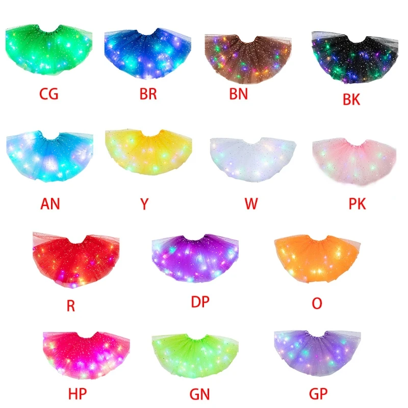 Детская юбка пачка для балета и танца с блестками светодиодный вездами|Юбки| |