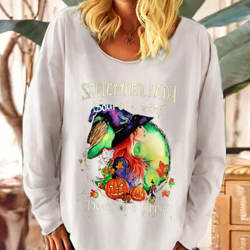 

Женские футболки большого размера с принтом сердца хиппи, Женская винтажная блузка на Хэллоуин с длинным рукавом, женская модная блузка с к...