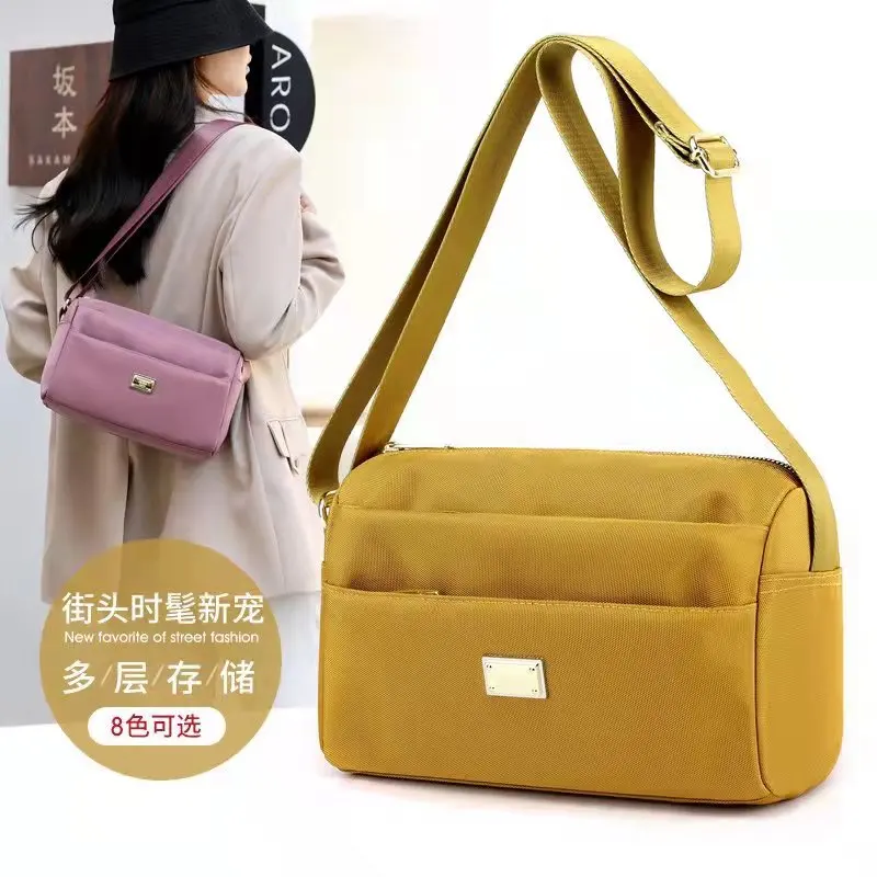 

Bag women 2021 new nylon lightweight small bag multi-layer middle-aged ladies one-shoulder messenger bag