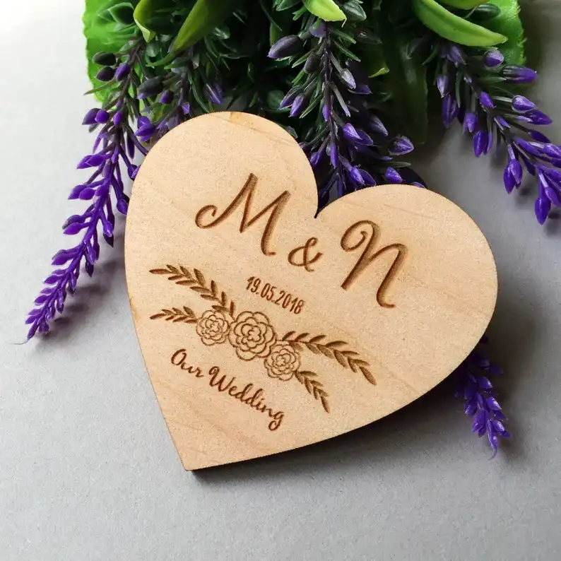 Деревянный Свадебный магнит персонализированные свадебные магниты для