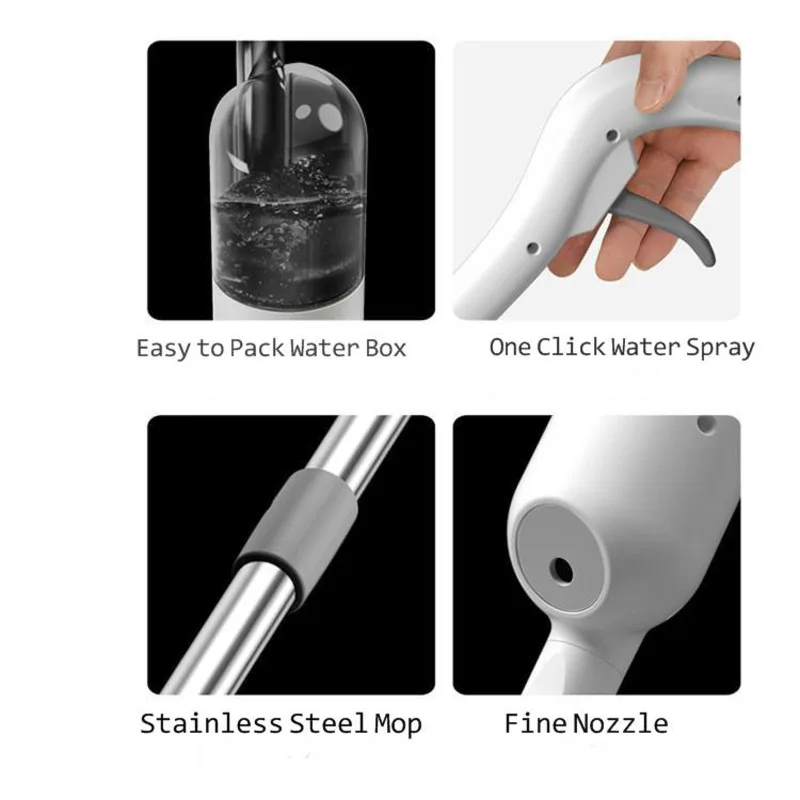 

2021 Kitchen White Water Absorption Semi-automatic Spray Spin Mop House Wash Hand Mop Floor Household Cleaning Products Tools