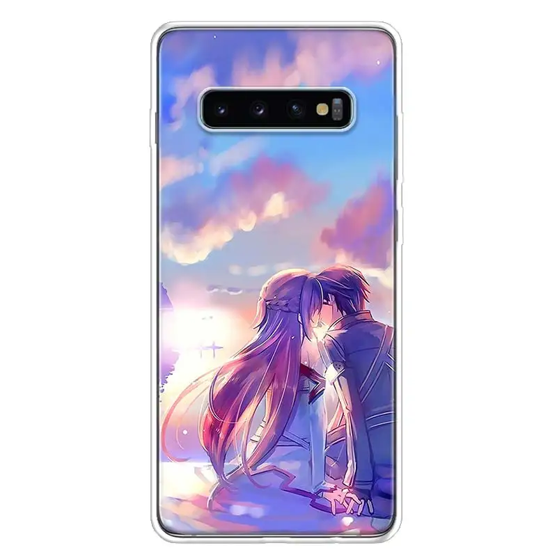 Чехол для телефона Sword Art Online Kirito и Asuna для Samsung Galaxy S23 S10 Plus S20 FE S21 S22 Ultra S10E S8 S9 + S7 Edge S на.