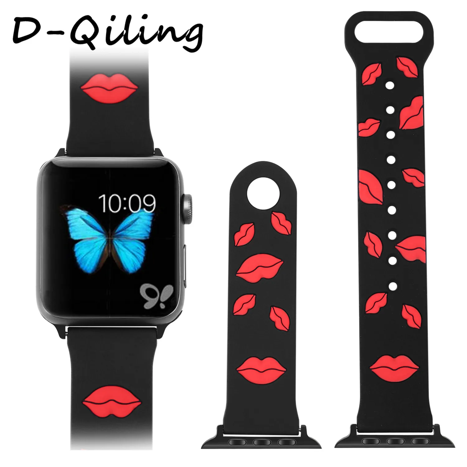 Модный силиконовый спортивный ремешок для часов Apple Watch Series 2/3/4/5 38 мм 40 42 44