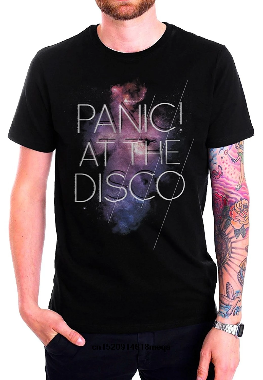 Забавные футболки Panic! At The Disco Cosmic Мужская футболка с коротким рукавом Pop Rock Band Merch |