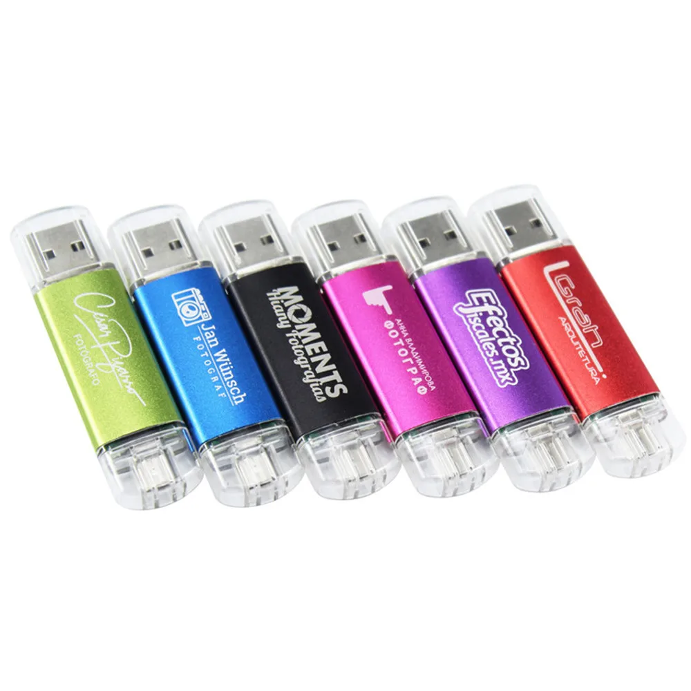 

20 pcs/lot Free LOGO high speed Usb2.0 Flash OTG usb flash drive 4gb 8gb 16gb 32gb Metal U Disk OTG for wedding gift