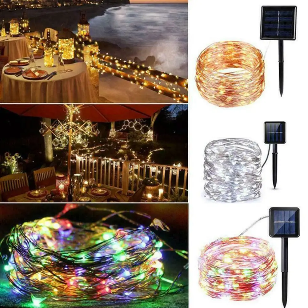 

Solar LED String Lawn Decoration Lamp Outdoor Waterproof Lights Party String Wire Night Copper Solar View Christmas For Hol C8V2