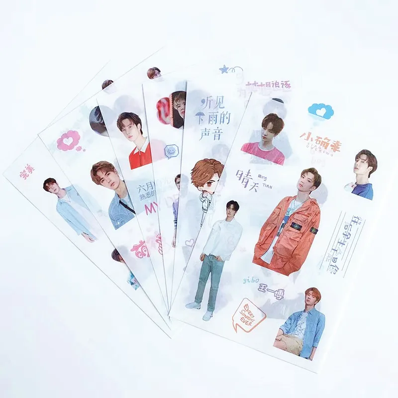 6 листов/комплект Чэнь Qing верескового цвета декоративные Стикеры крепление для