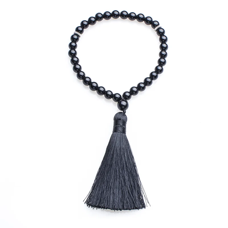 Мужской и женский браслет из черного оникса с бусинами натуральных