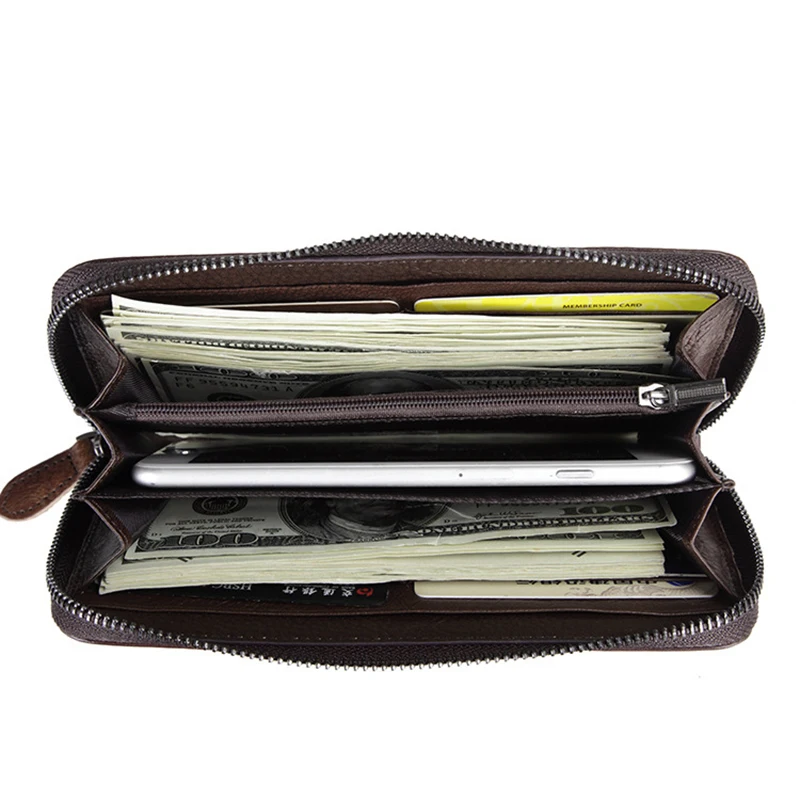 Длинный клатч из натуральной кожи удобная сумочка на молнии с принтом фламинго