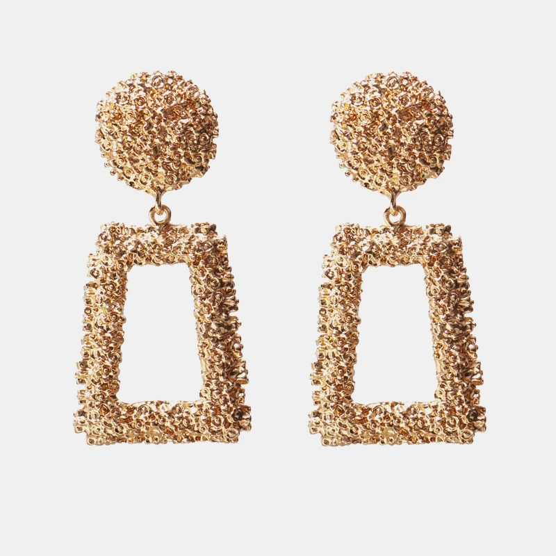 E1844-Gold Ztech New Fashion Z Luxury Brand Rhinestones Water Drop Crystal Geometric Gem Designer Vintage Earrings For Women Free Shipping - Окраска металла: E1844-Gold