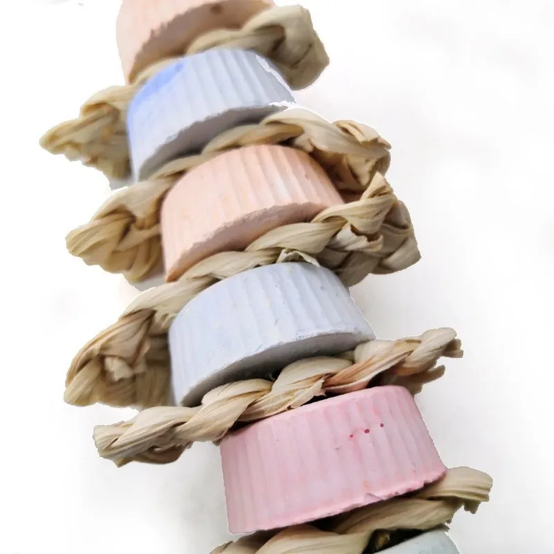 

Birds Parrot Chewing Toy Grinding Mouth Molars Stone Toys Parrot Cage Hanging Mineral String Parakeet Cockatiel Toy