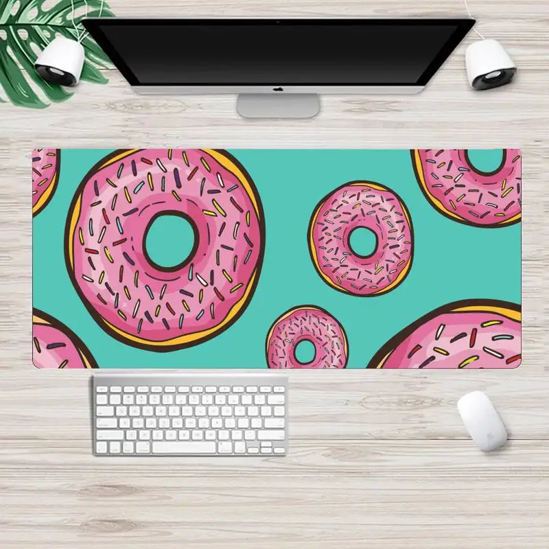 

cartoon cute macaron donuts Natural Rubber Gaming mousepad Desk Mat L Large Gamer Keyboard PC Computer Tablet Cushion Mouse mat