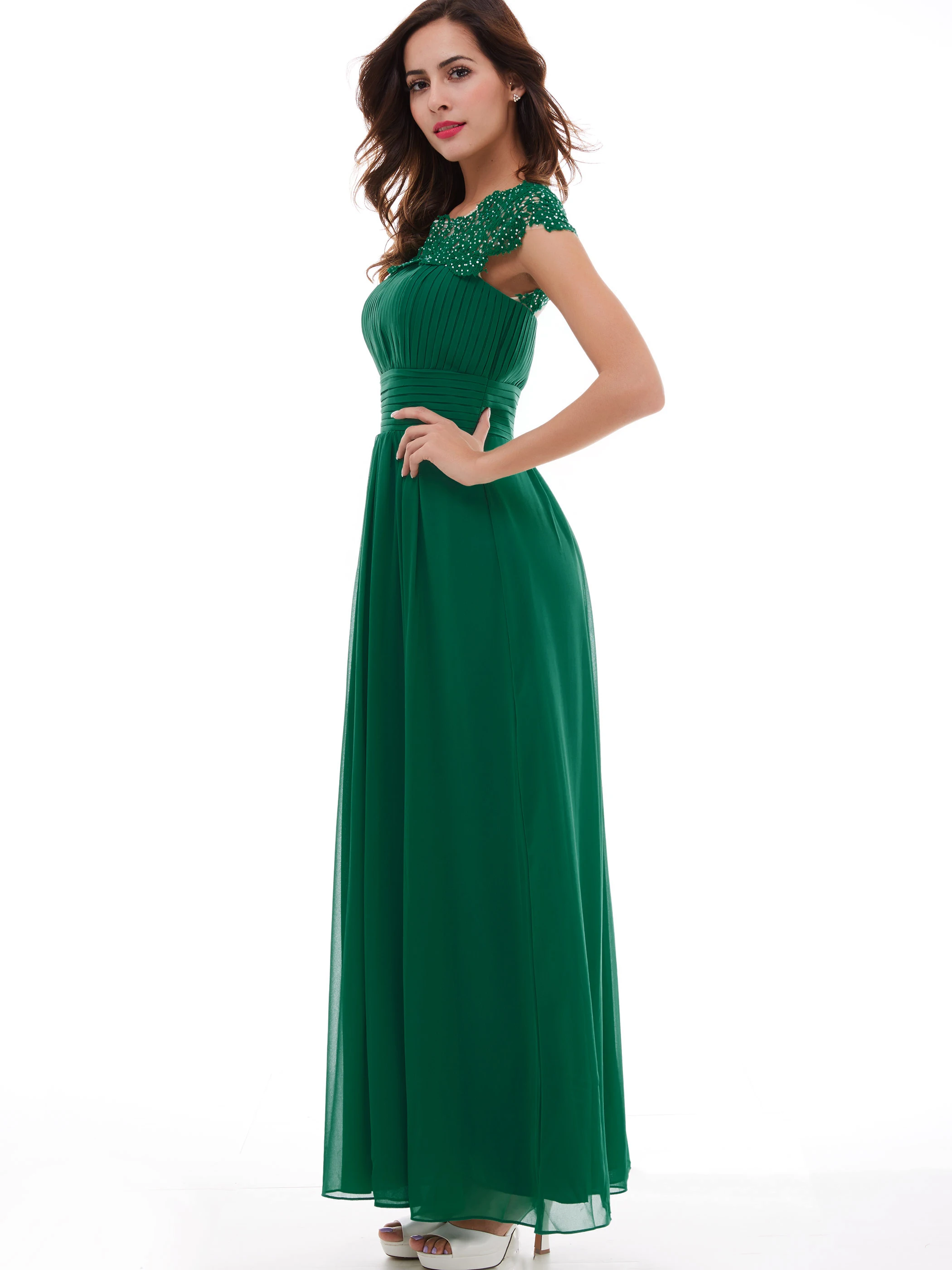 Bohoartist Для женщин Охотник кружево пол Длина с аппликацией и драпировкой из шифона