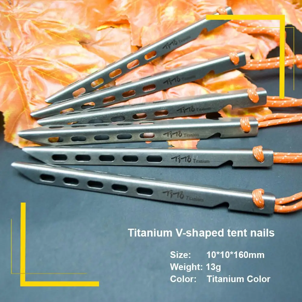 

HiMISS Ultralight Titanium Tent Pegs Outdoor Camping Tent Stakes for Sand Heavy Duty Portable Tent Nail for Garden Picnic