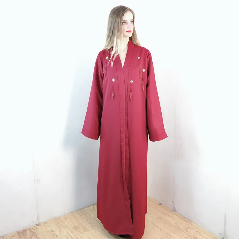 Muslim dress Islamic dress Abaye Dubai Turkey Kaftan Marocain Malaysia Bangladesh open front robe