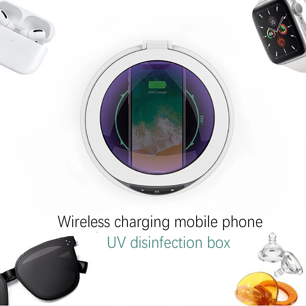 

Wireless Fast Charge UV Sterilization Box Portable Multifunction Foldable Phone Makeup Clean Dry for Disinfection Nail Tool