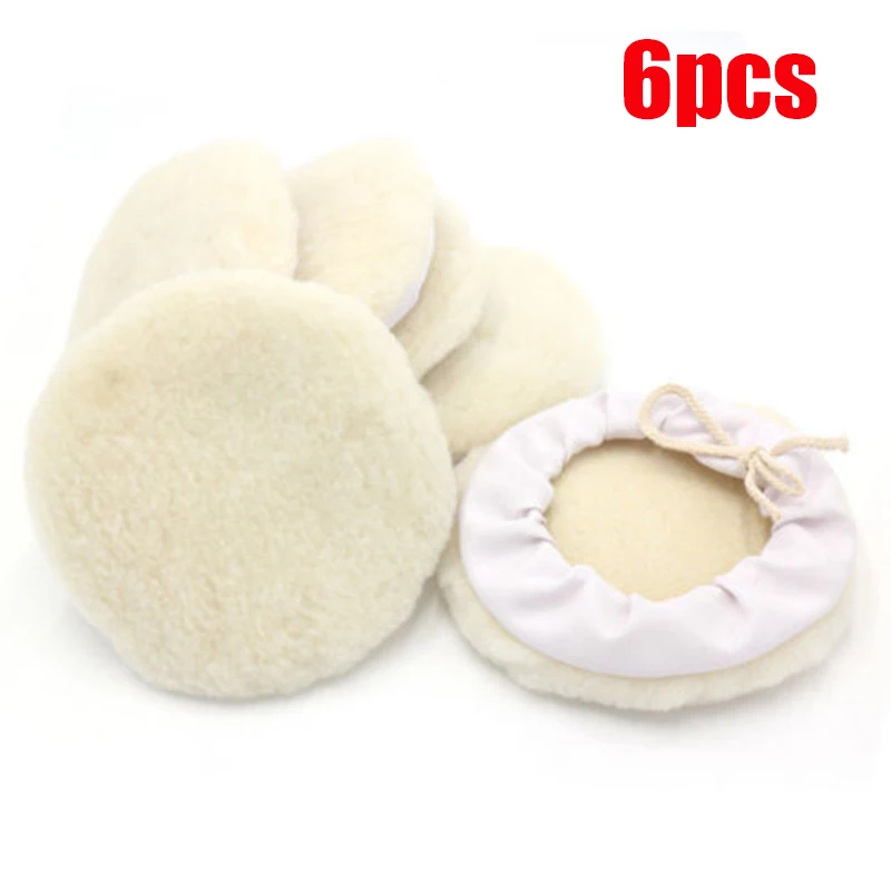 

6/12pc 180mm Lambs Wool Buffing Polishing Pads Bonnets Sanding On Car Buffer Pad