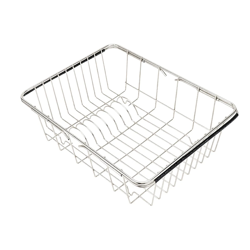 

Adjustable 304 Stainless Steel Kitchen Sink Drain Basket Dish Drying Rack Plate Drainer Shelf Tableware Dry Holder Organizer