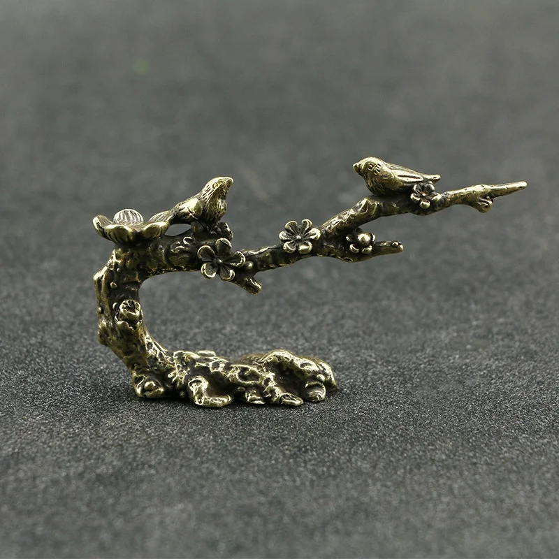 Античный медный держатель для ручек с цветком сливы маленькие украшения