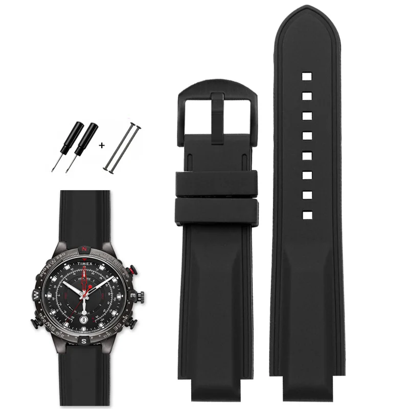 Новый стильный силиконовый ремешок для часов совместимый с Timex Days of Tide T2N720 T2N721