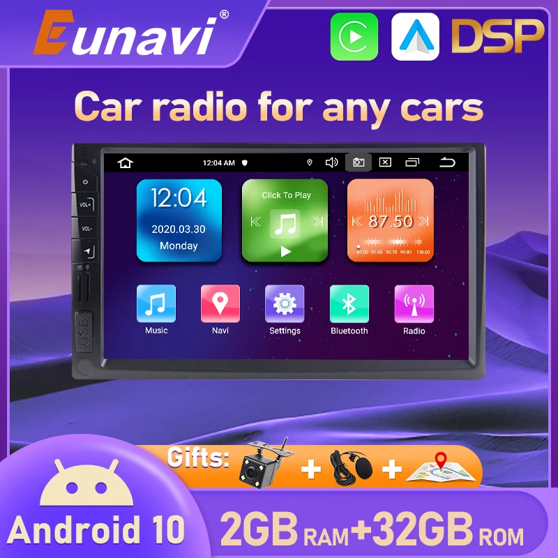 Автомагнитола Eunavi 2 + 32 ГБ 7 дюймов GPS Android 10 |