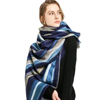 acrylic rainbow pattern ladies scarf warm and comfortable european and american style scarf in autumn and winter