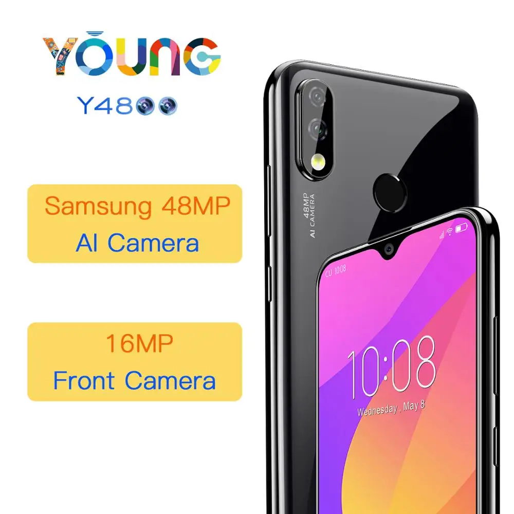 Мобильный телефон OUKITEL Y4800 6," FHD+ Android 9,0, четыре ядра, 6 ГБ ОЗУ, 128 Гб ПЗУ, мобильный телефон, отпечаток пальца, 4000 мАч, смартфон для распознавания лица