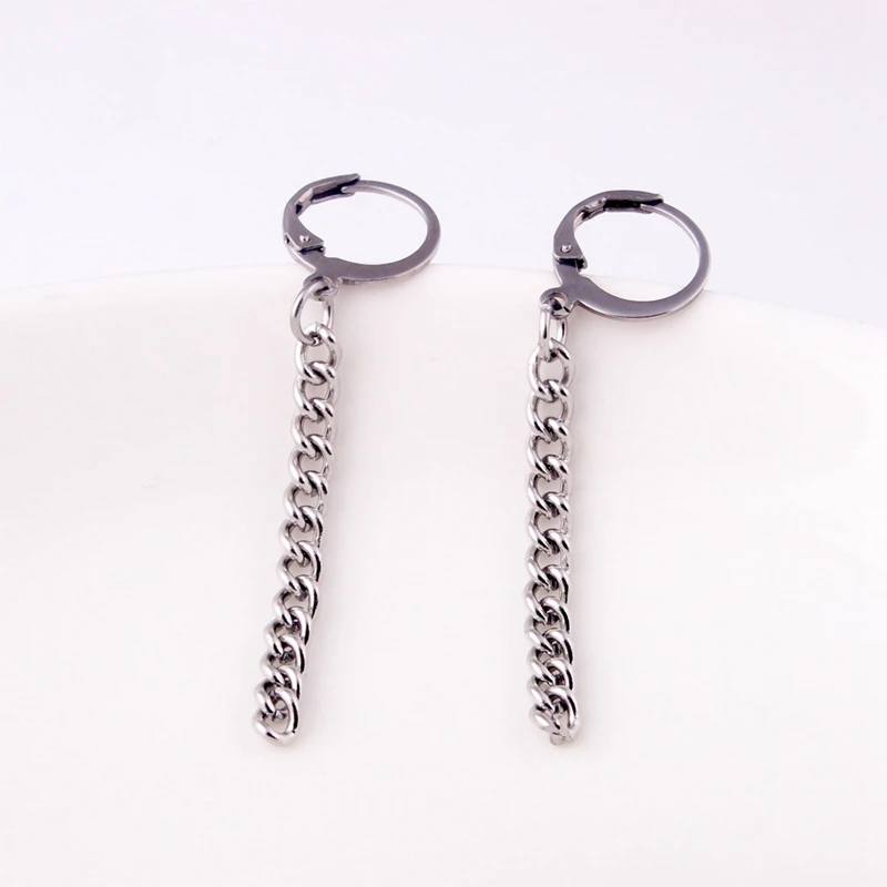 

Fashion Chain Drop Earrings Jewelry Gift Stainless Steel Ear Piercing Charm Hoop Earring