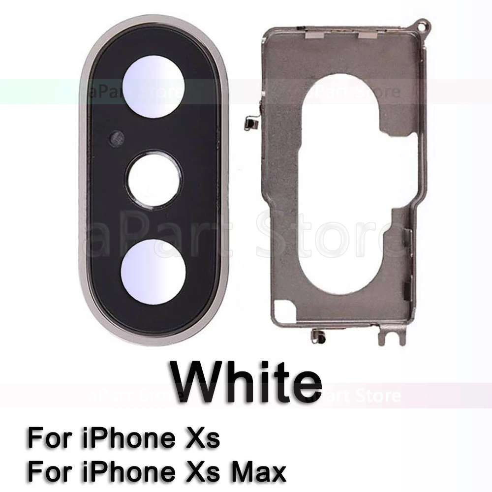 Для iPhone X Xs Max XR сапфировое стекло задняя камера стекло объектив кольцо Крышка Оригинальная Запасная часть - Цвет: Xs White