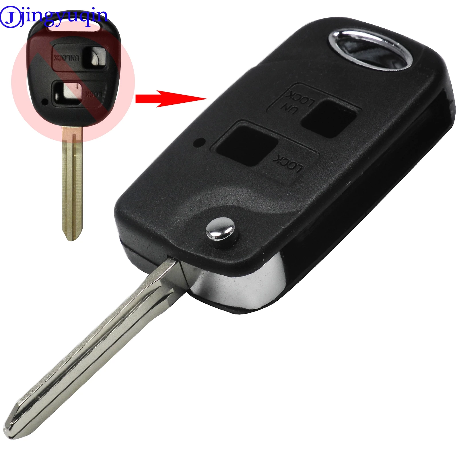 2 кнопки Складной флип автомобильный чехол для ключей Toyota Yaris Carina Corolla Avensis