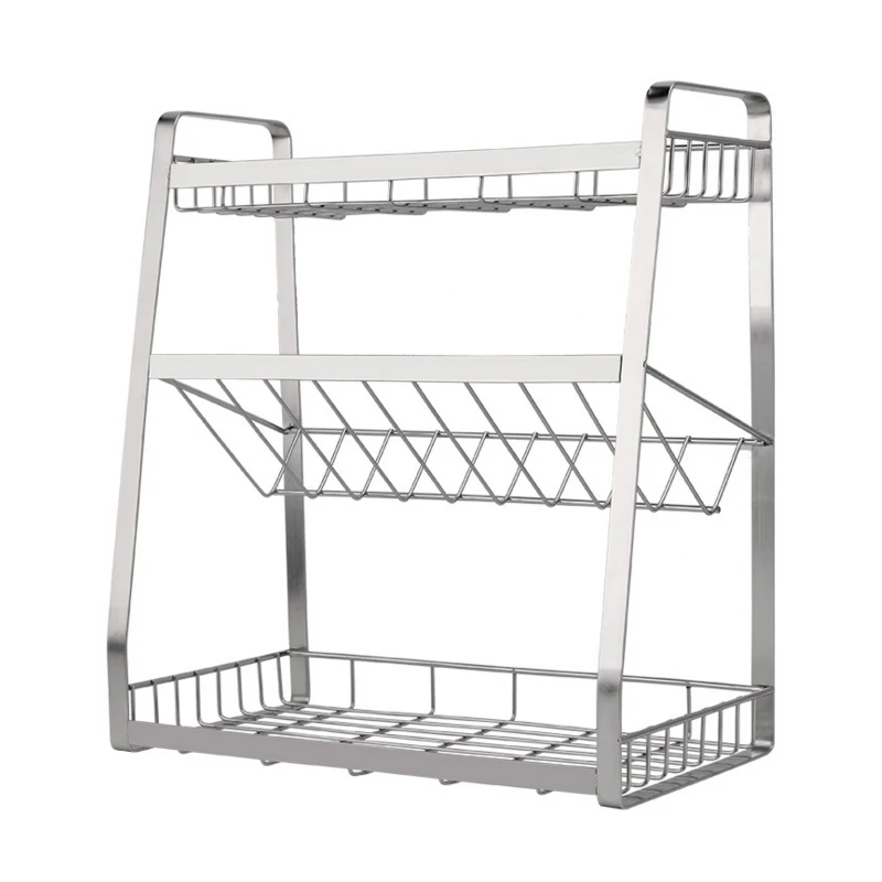 Многофункциональный 3 слоя кухонный стеллаж для хранения Органайзер с