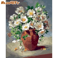 ruopoty frame picture diy painting by numbers vintage painting flowers paint by numbers acrylic paint on canvas for diy gift