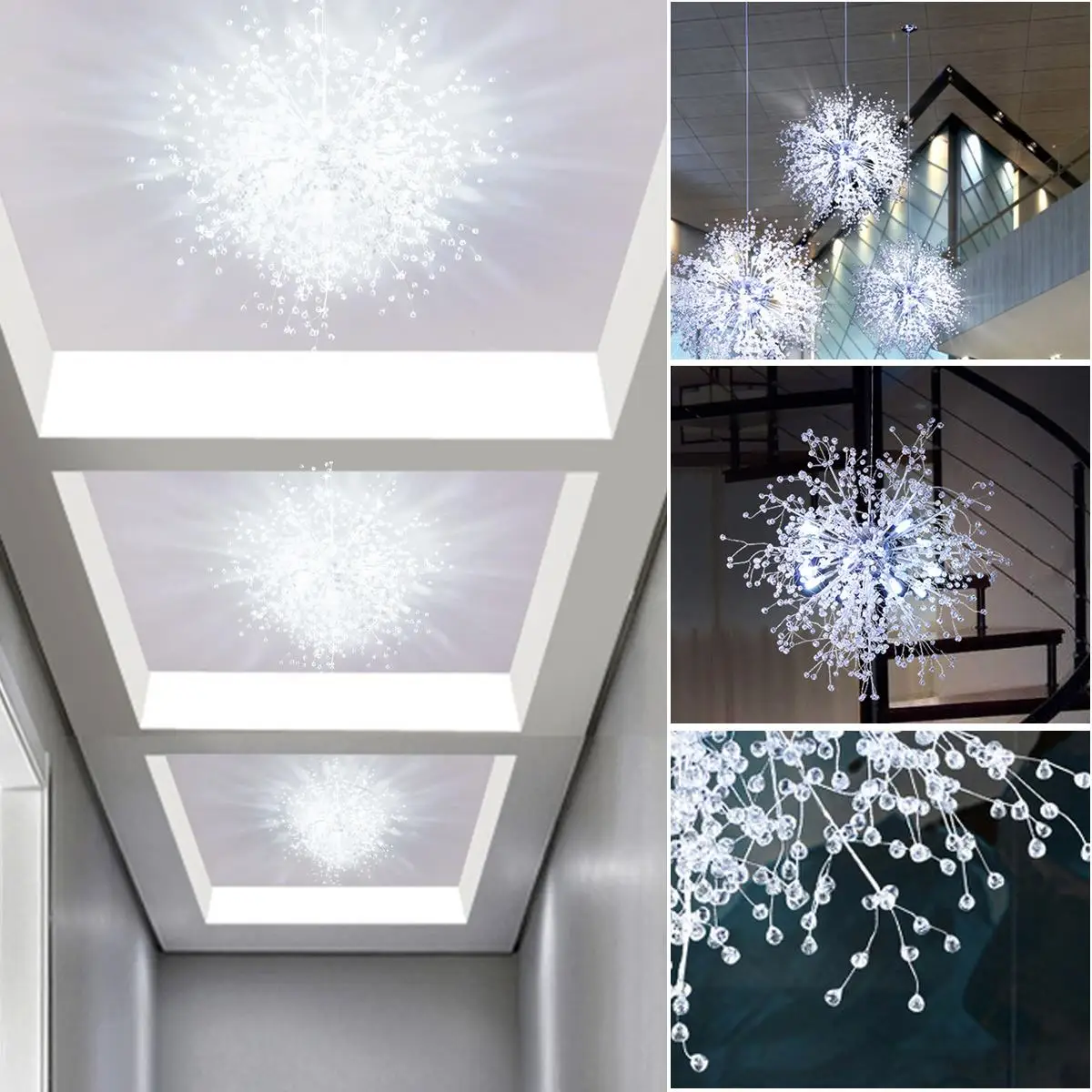 

Smuxi 60cm Dandelion Chandelier Lighting LED White Light Pendant Hanging Lamp for Bedroom Exhibition hall Living Room Home Decor