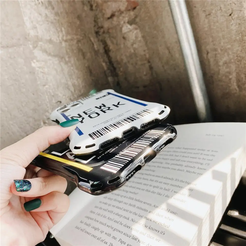 Забавный воздушный билетный штрих-код этикетка чехол для телефона iPhone Xs MAX XR X 7 8