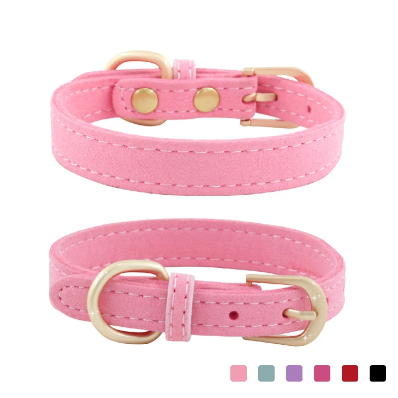 

Suede Fabric Pet Dog Cat Collar Adjustable Soft Simple Style Dog Basics Collars Walking Running Fashion Puppy Kitten Necklace