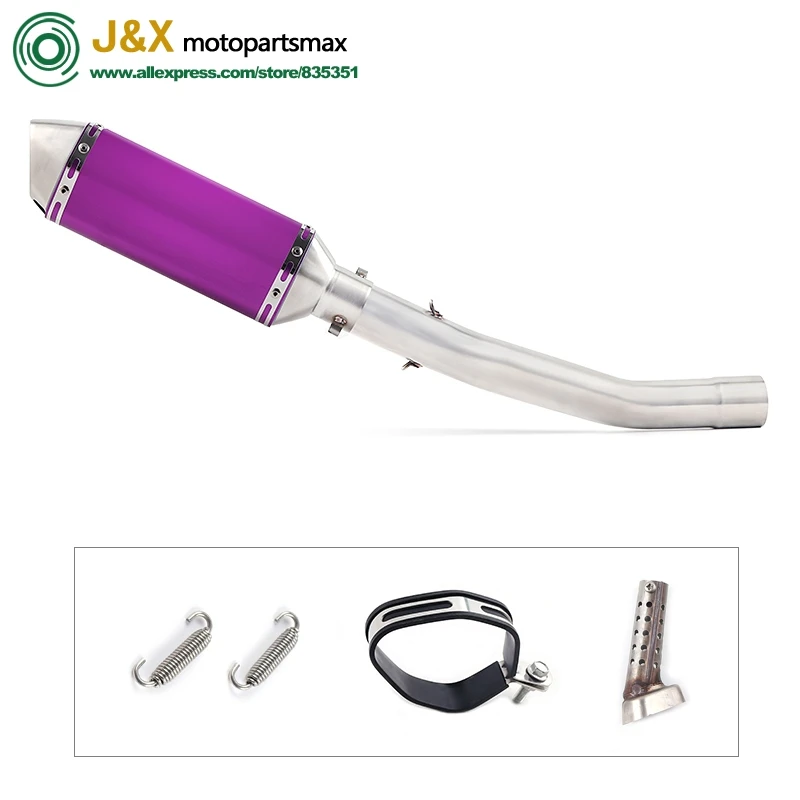 

Motorcycle Full Exhaust Escape System Modifid adapter Link middle bend pipe Slip On for kawasaki Ninja ZX-6R ZX6R 2008-2018