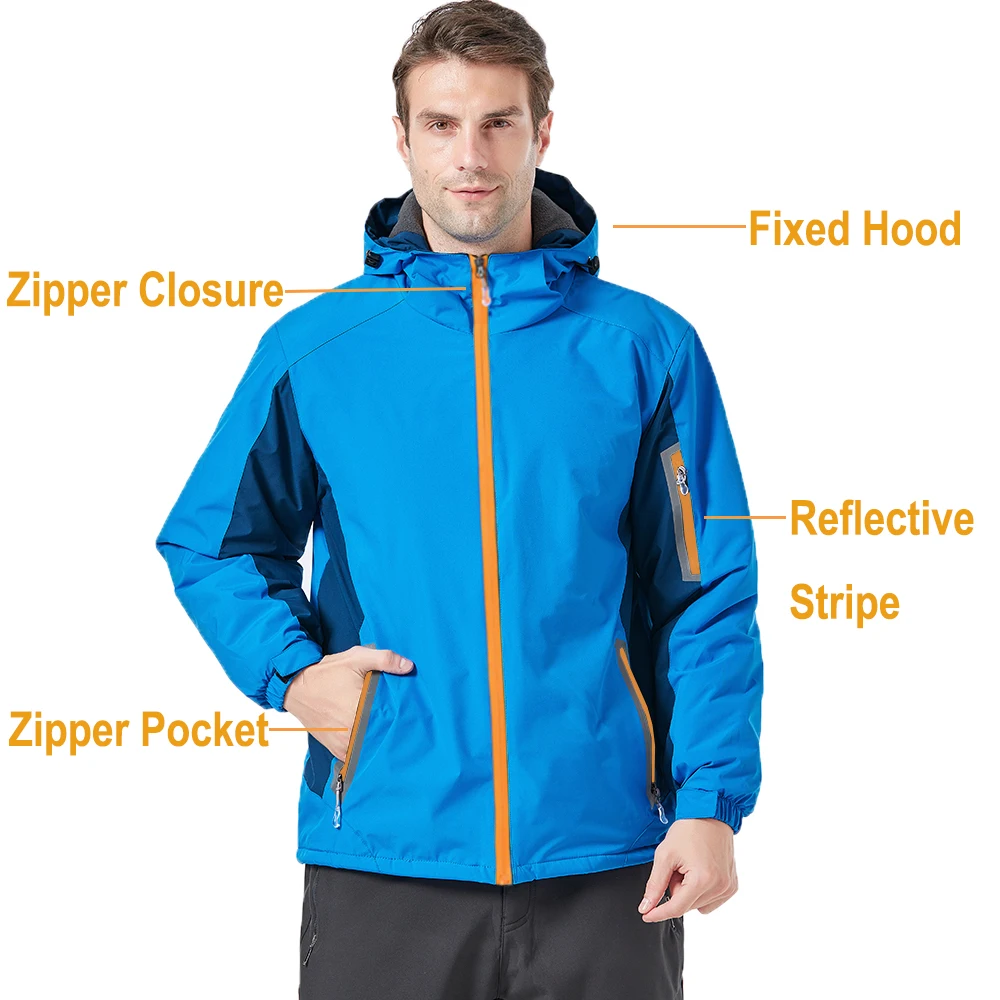 Зимняя Мужская и Женская водонепроницаемая куртка с капюшоном толстая