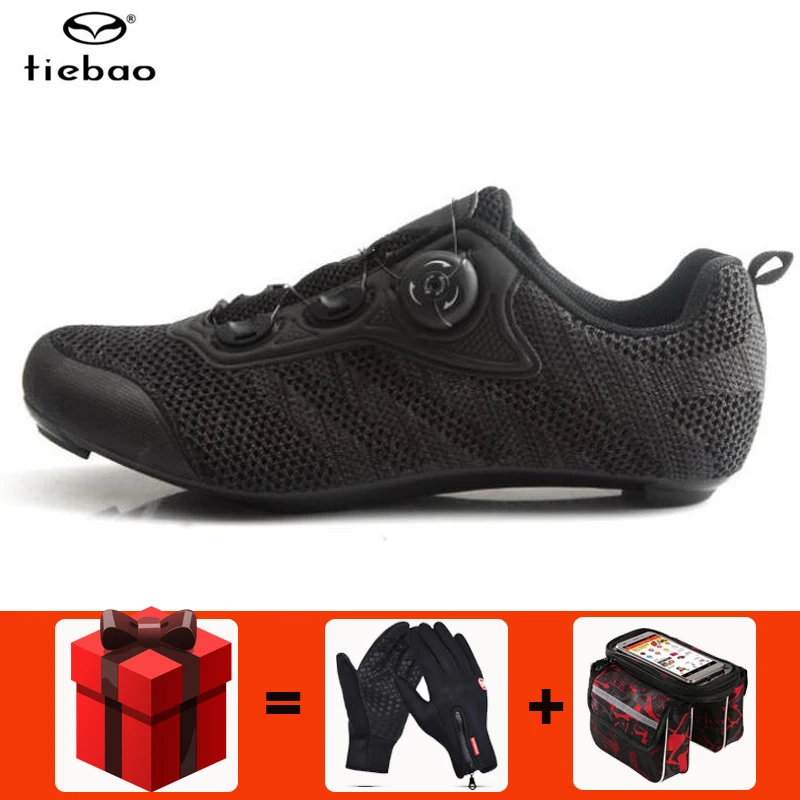add gift Tiebao/Обувь для шоссейного велоспорта; комплект с педалью; мужские кроссовки; профессиональная обувь для гоночного велосипеда; обувь с самоблокирующимся замком; обувь для спорта на открытом воздухе; велосипедная обувь - Цвет: add gift