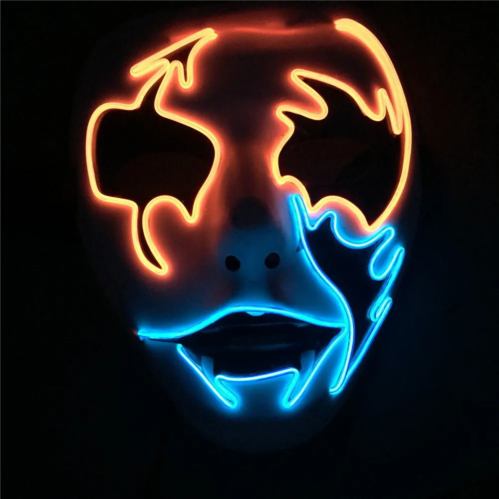 Страшная маска косплей светодиодный светильник для костюма Хэллоуина фестиваля