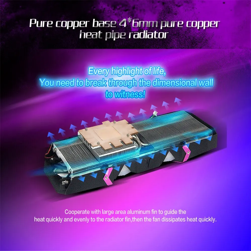 Yeston Radeon RX 590 8 ГБ GDDR5 256bit игровой настольный компьютер ПК видеокарты Поддержка DVI/HDMI PCI-E X16 3,0