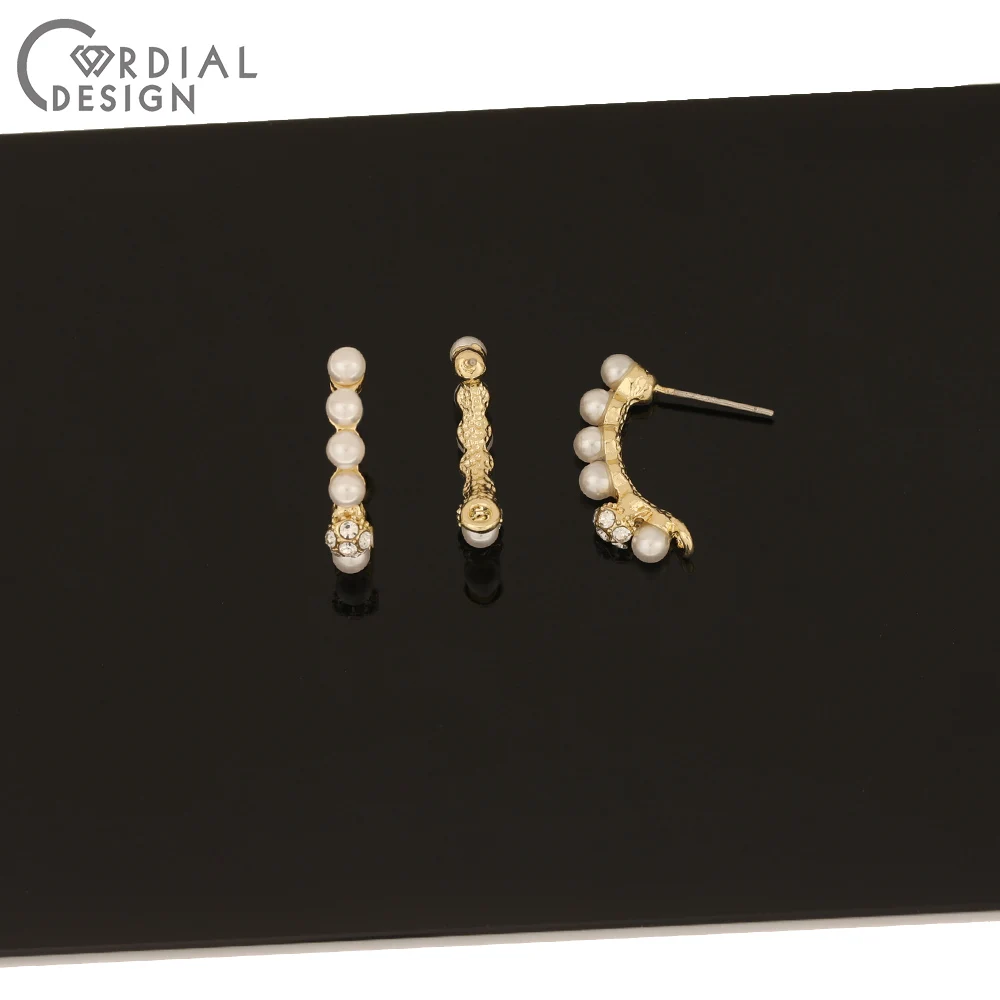 

Cordial Design 50Pcs 4*21MM Jewelry Accessories/Rhinestone Earrings Stud/DIY Jewelry Making/Imitation Pearl/Earring Findings