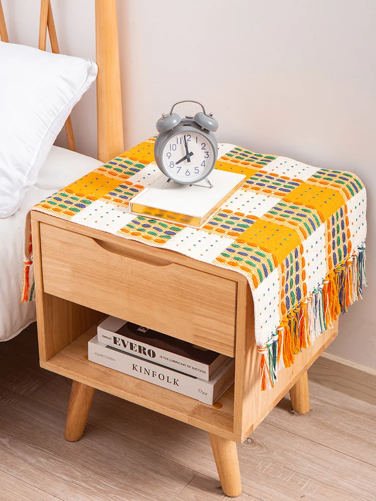 

Bohemian Floor Mat Home Bedroom Bedside Cabinet Cover Cloth Coffee Table Living Room Simple Modern Blanket Ins Style