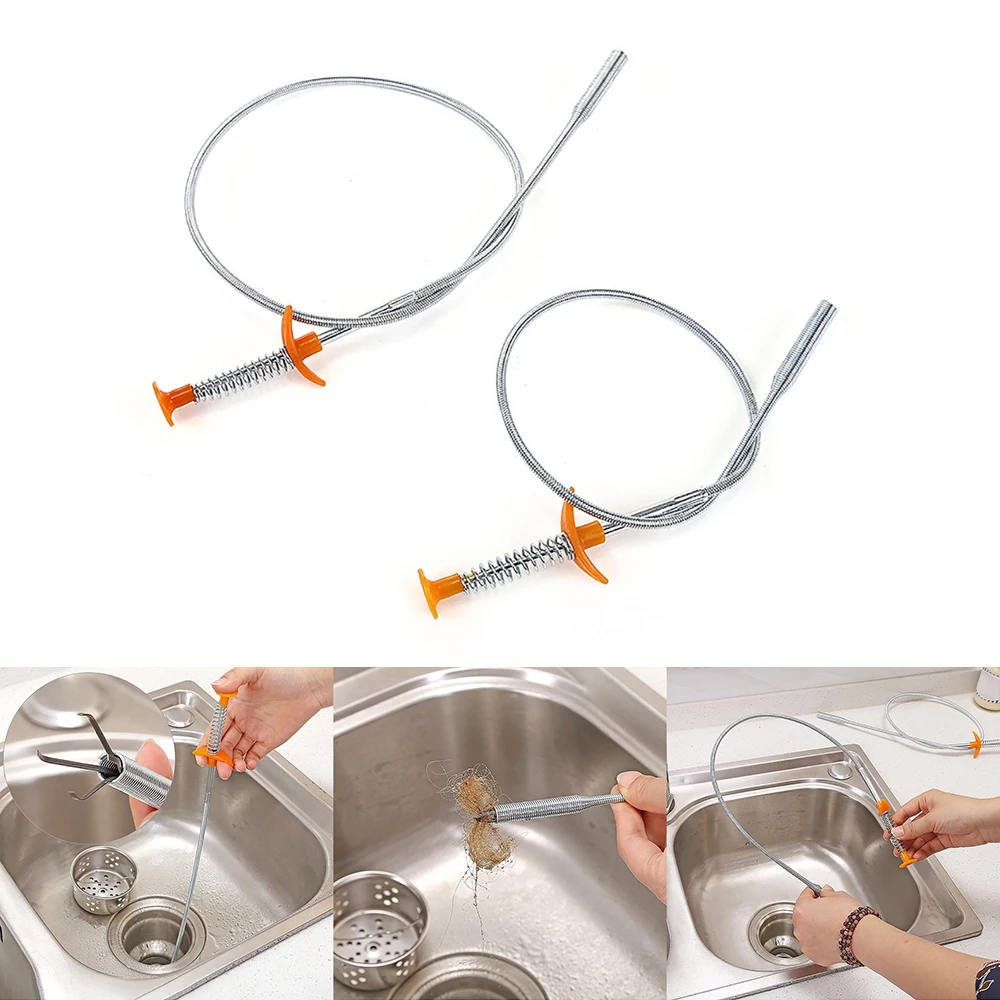 60 см креативная щетка для чистки канализации дома Сгибаемая раковина ванной