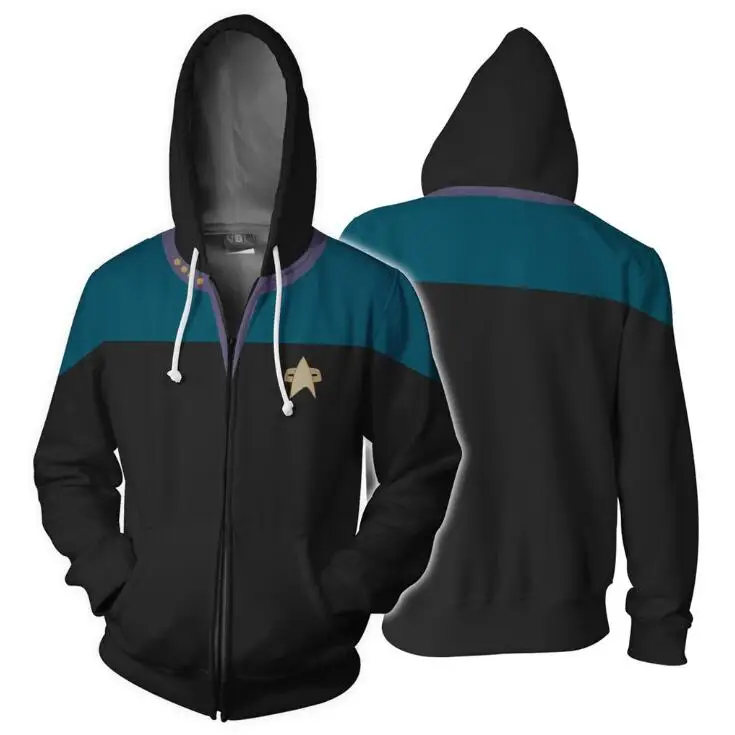 Толстовки с 3D принтом Звездный путь косплей мужские и женские топы капюшоном