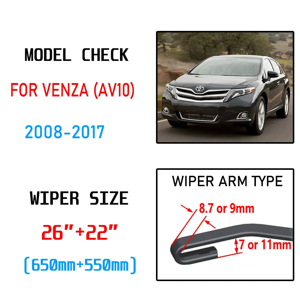Щетки стеклоочистителей для Toyota Venza 2008 ~ 2017 AV10 аксессуары лобового стекла