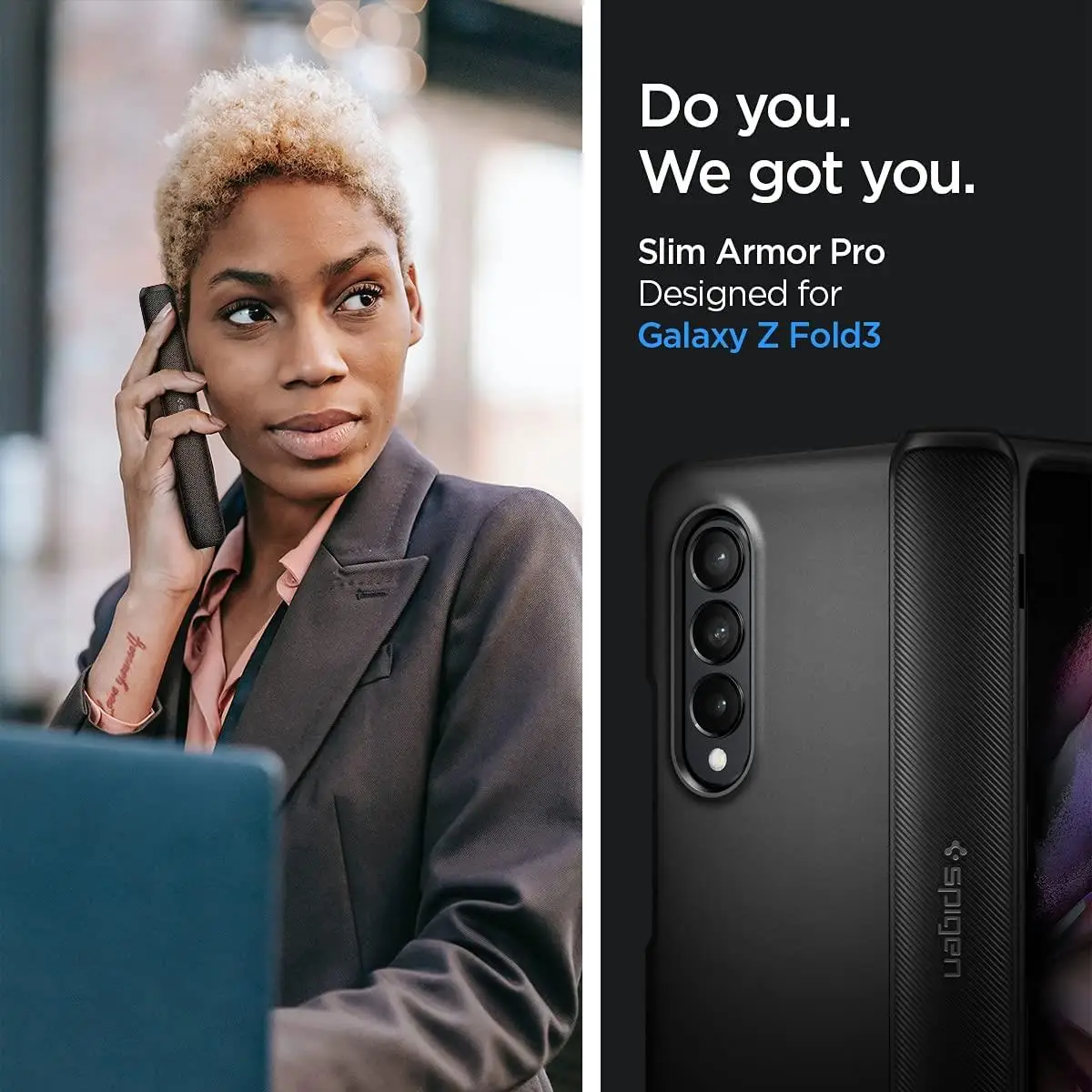 Najtaniej Spigen Slim Armor Pro Etui Do Samsung Galaxy Z Fold 3 5G-konstrukcja Zabezpieczająca Zawias MIL-STD 810G-516.6