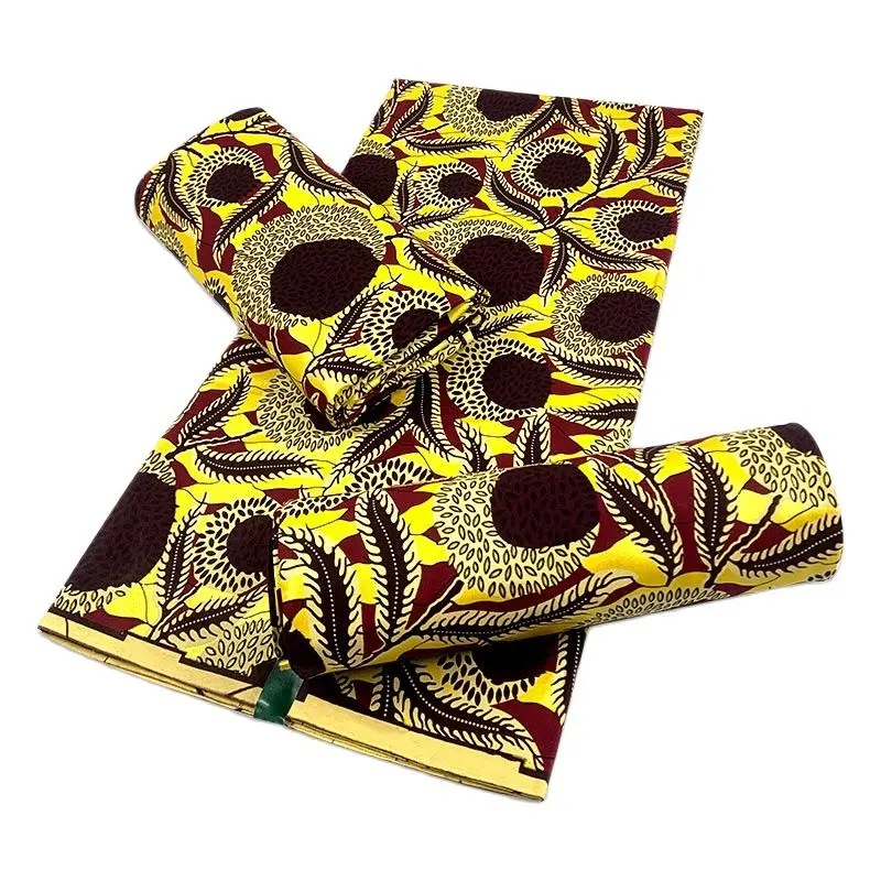 

New Style Ankara African Wax Fabrics Nigerian Wax Print Fabric High Quality African Ghana Golded Wax Fabrics For Patchwork 0604