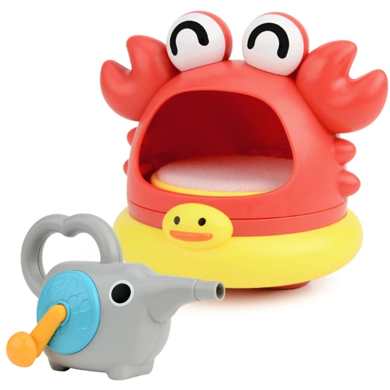 

54DF 1Unit Bathing Toy for Baby Interactive Water Toy Crab Bubble Maker Shark Bubble Machine Mini Soap Machine Baby Bath Toys