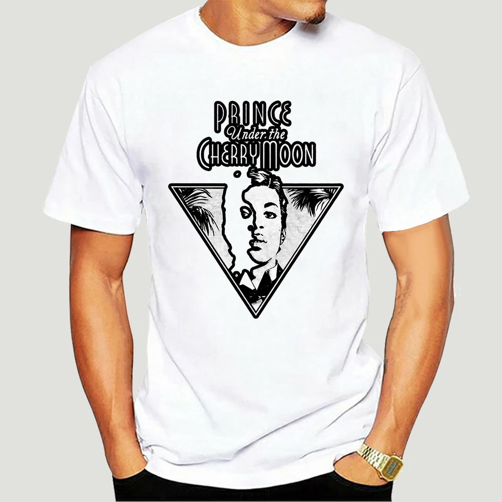 Принцем футболка в S 3XL черная хлопковая новая под Вишневое Луна фиолетовый дождь